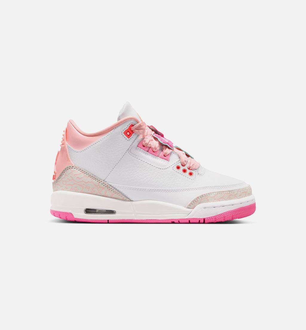 Air Jordan 3 Retro Spring Flowers Big Kids' Sneakers - Pearl Pink / Pink / Orange