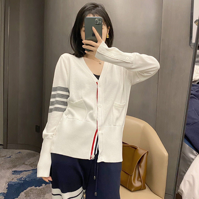 Thom Browne Classic Four-Bar Cardigan