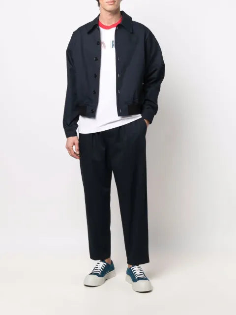 Marni embroidered logo shirt jacket
