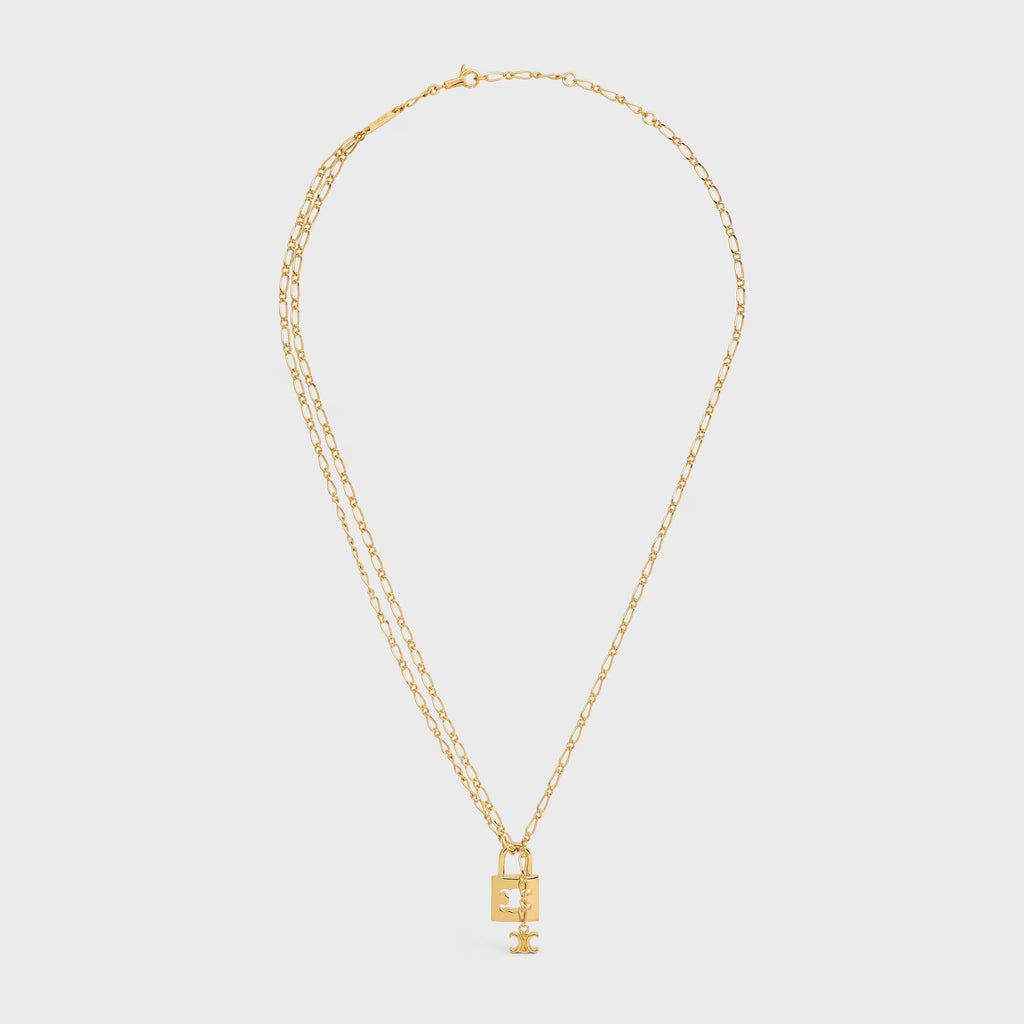 CELINE Triomphe Lock Necklace Brass(2 Colors)