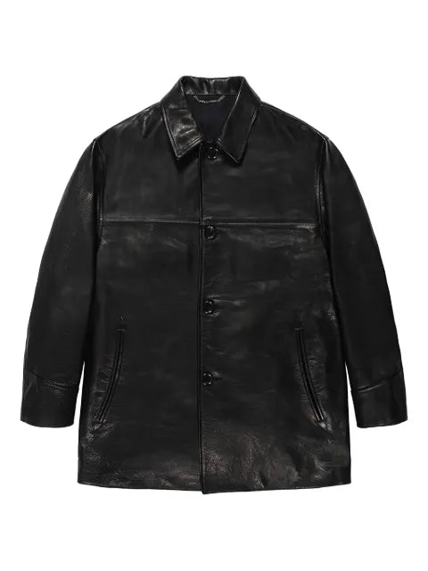 WACKO MARIA button-fastening leather jacket