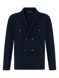 Boggi Milano knitted cotton double-breasted jacket
