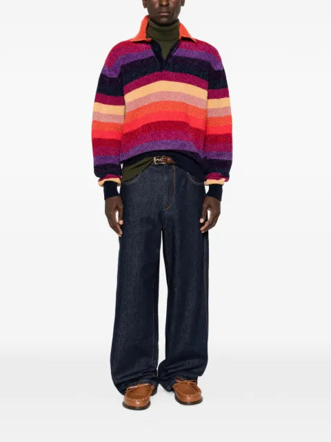 Drôle De Monsieur chenille striped sweater