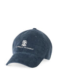 Brunello Cucinelli Comfort cotton and cashmere corduroy baseball cap with embroidered Logo