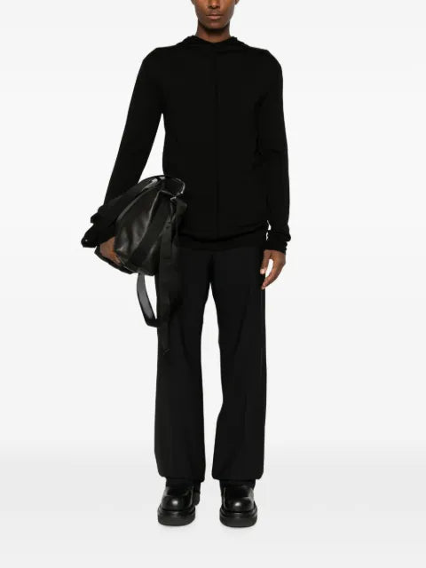 Rick Owens central-seam hooded sweater
