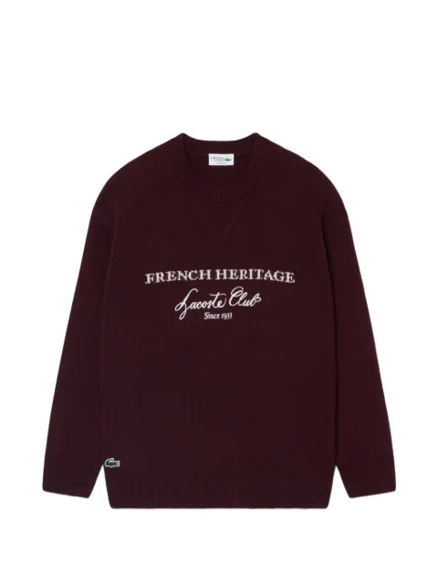 Lacoste Heritage logo-embroidered intarsia-knit sweater