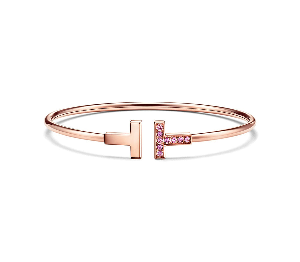TIFFANY T PINK GOLD PINK DIAMOND BRACELET