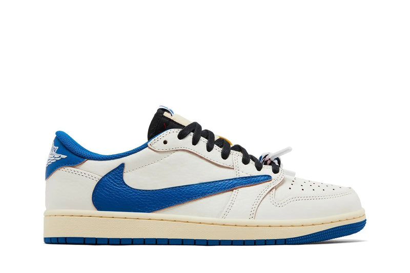 Fragment Design x Travis Scott x Air Jordan 1 Low OG SP "Sail / Military Blue"