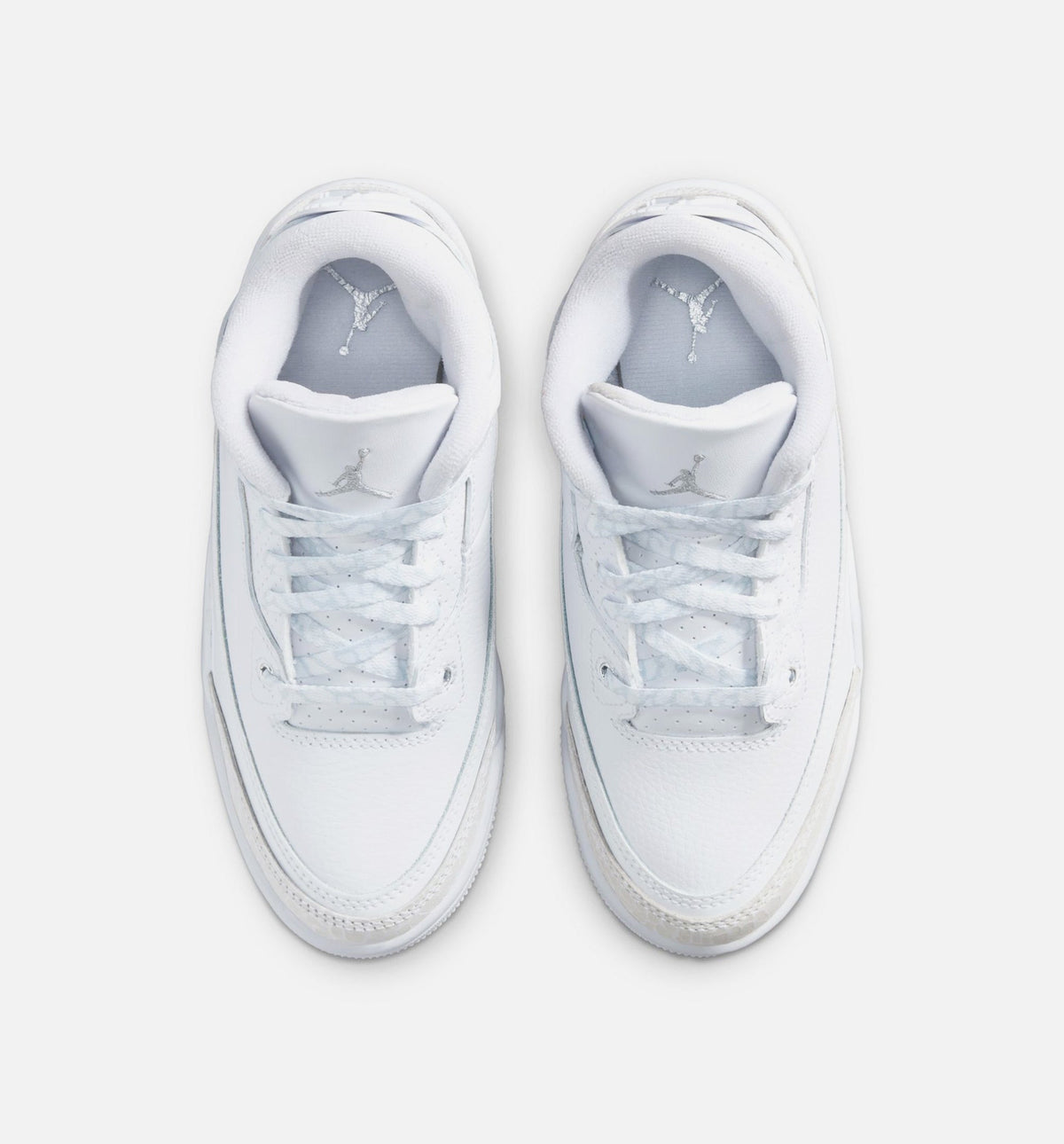 Air Jordan 3 Retro White and Silver Preschool Lifestyle Shoe – White/Metallic Silver