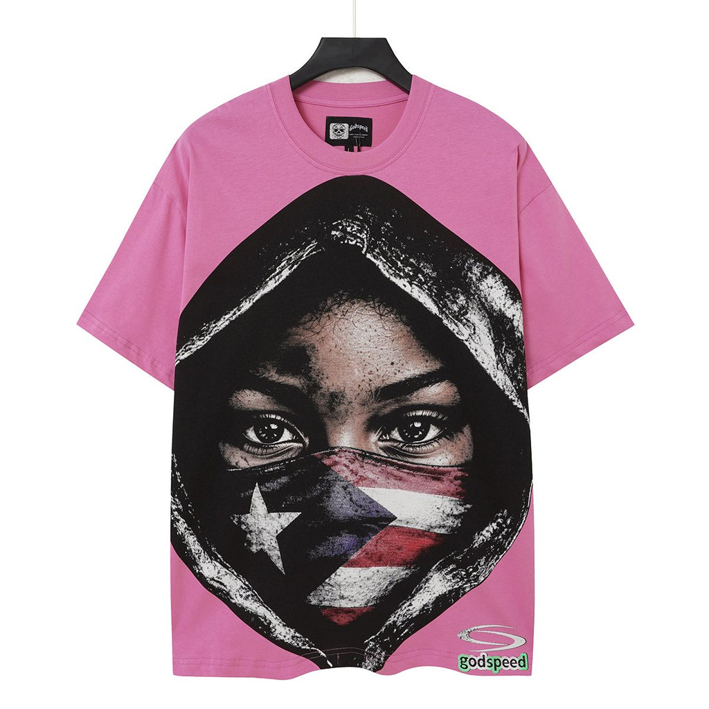 Godspeed Hooded Flag Portrait Graphic T-Shirt