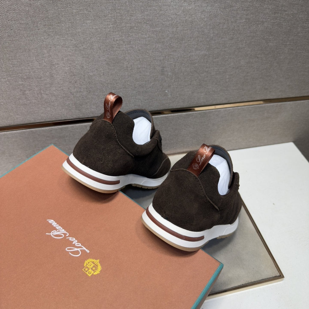Men's Dark Brown Paneled Sneakers