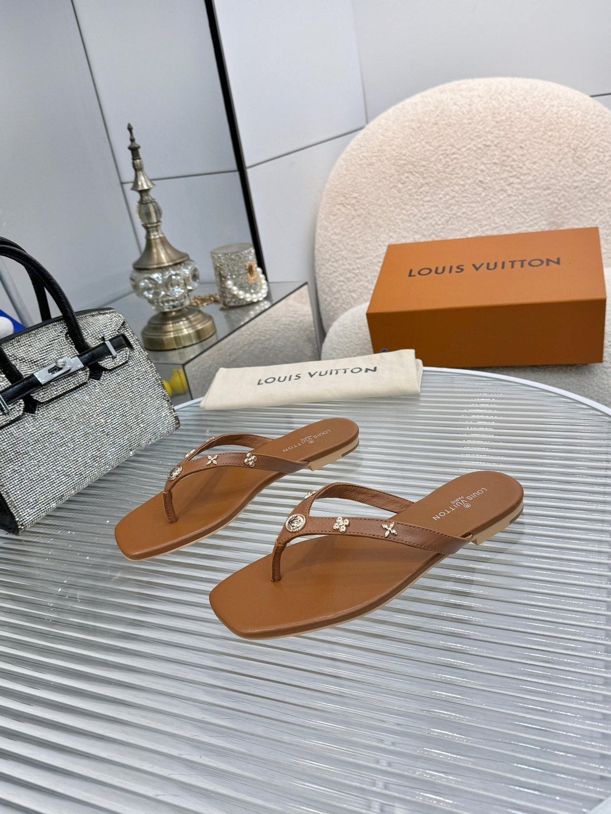 Louis Vuitton Metal-Detail Thong Sandals
