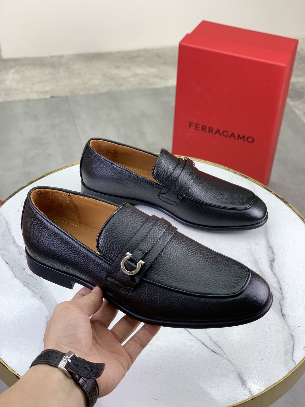 Ferragamo Men's Metal Bit Loafers - Low-Profile Heel
